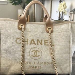 Authentic Deauville tweed tote size large